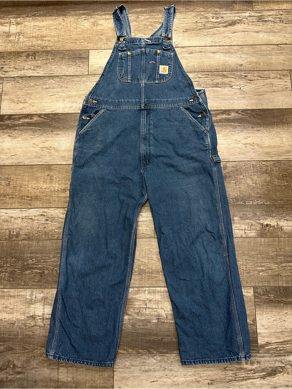 Carhartt Men's Denim Overalls - Dark Blue